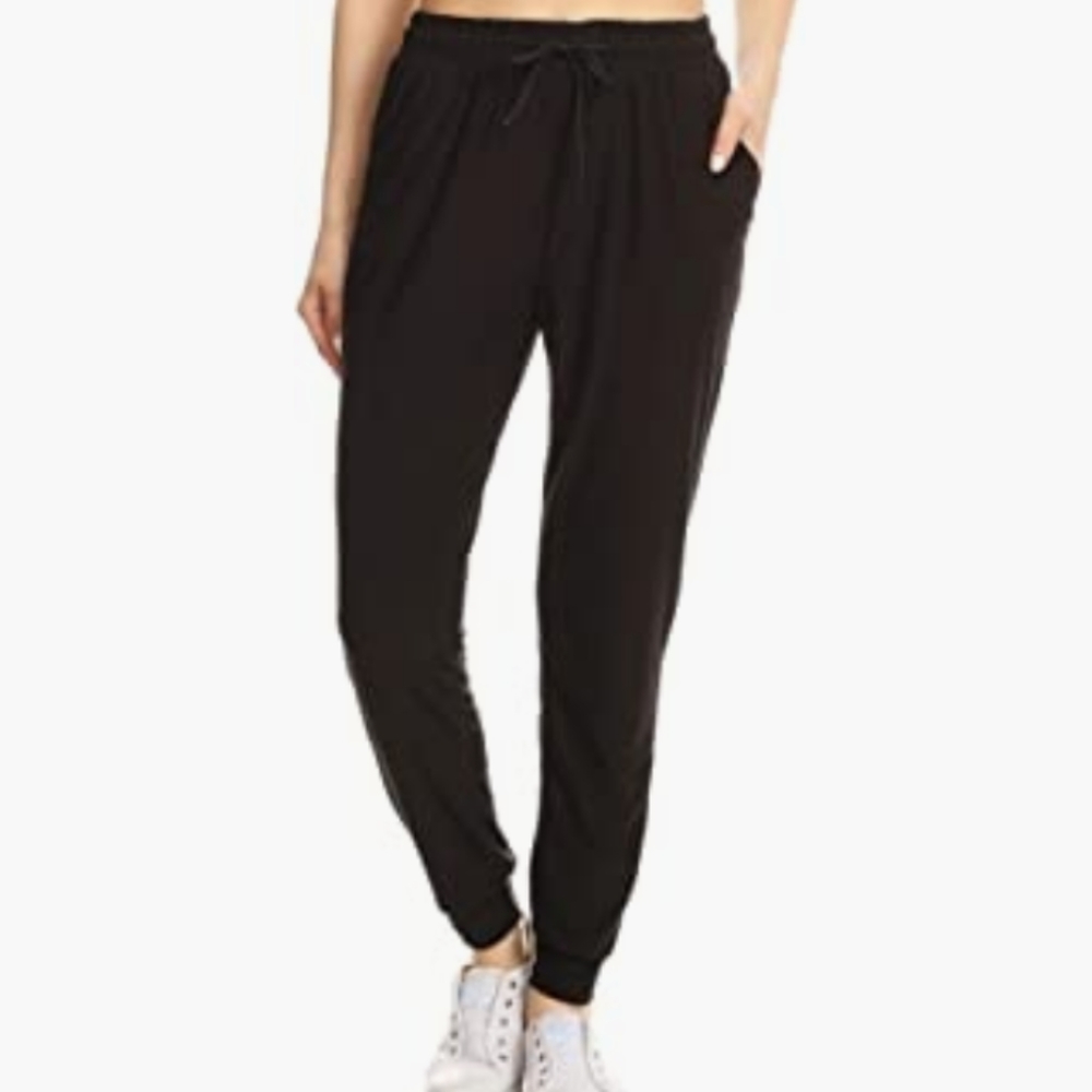 Leggings Depot Black Joggers Women's Size Medium Workout Lounge Relax Active - Picture 2 of 9